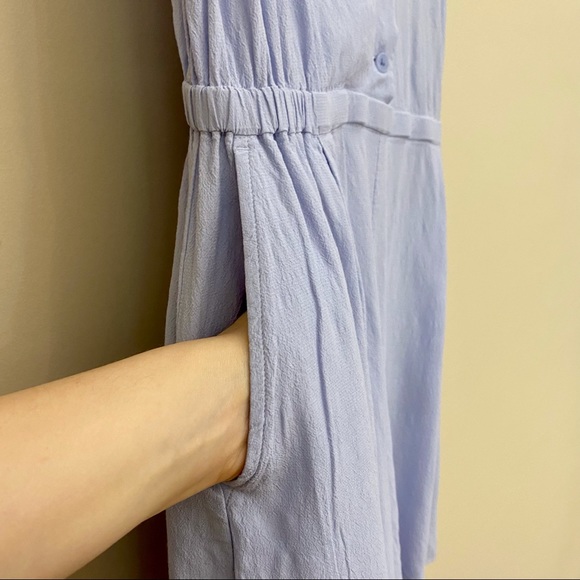 UNIQLO Baby Blue Collared Sleeveless Romper with Pockets Women’s Small - Picture 5 of 8